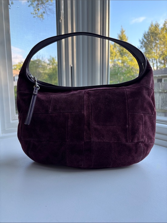 Coach Handbags - Coach y2k Ergo Hobo in burgundy suede patchwork.